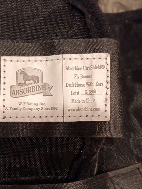 HORSE FLY Absorbine UltraShield Fly Bonnet Blk.Full DRAFT